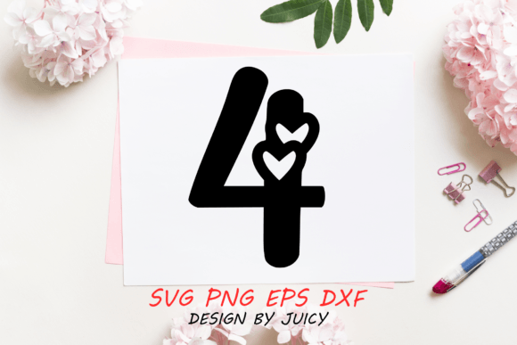Review: Number with Hearts 4 Svg for Embroidery Projects